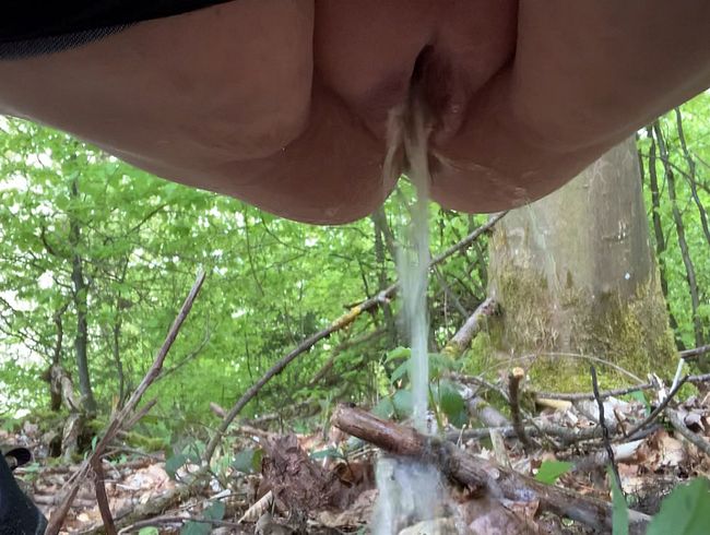 Autopause im Wald und hart gepisst