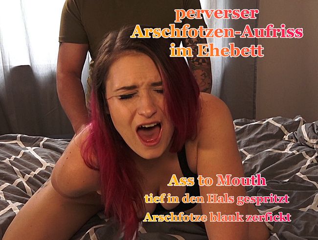 perverser Arschfotzen-Aufriss im Ehebett!