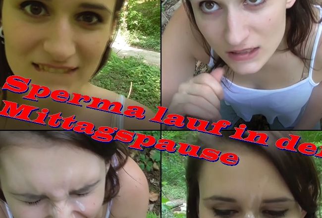 Mit Sperma im Gesicht zum Auto