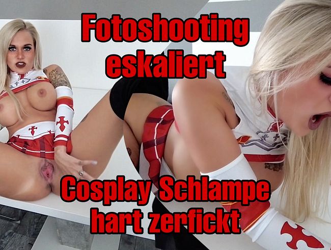 Fotoshooting eskaliert! Cosplay Schlampe hart zerfickt
