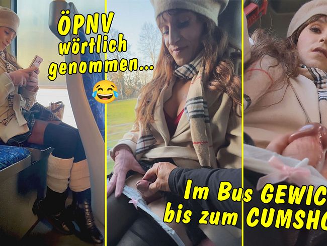 Öffentlicher Personen-nah-VERKEHR *lol* Wichsen im Stadtbus bis zum Cumshot!!
