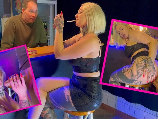 Dreist oder Assi? Vollgepumpte Barschlampe lässt den nächsten blank rein