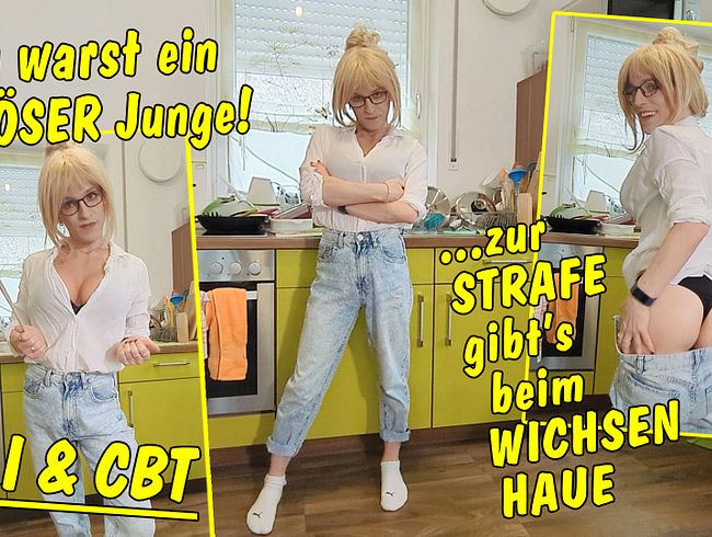 Ich bin böse mit dir, mein Junge! Zur Strafe gibt’s beim wichsen Haue! JOI CBT