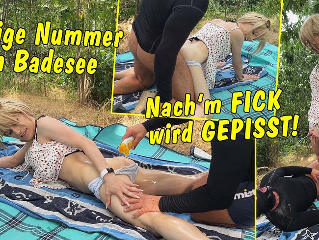 Ölige Nummer direkt am Badesee!! Nach’m Fick wird noch kräftig gepisst!