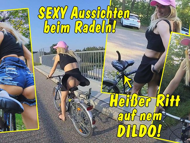 Sexy Aussichten beim Radeln!! Da wird nicht nur das Rad, sondern auch ein Dildo geritten!