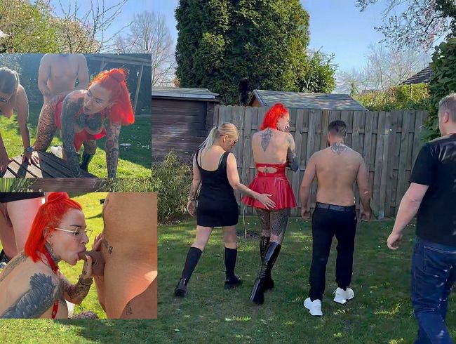 Gierige Fotzen!!! Gärtner in die Sexfalle gelockt! MMFF