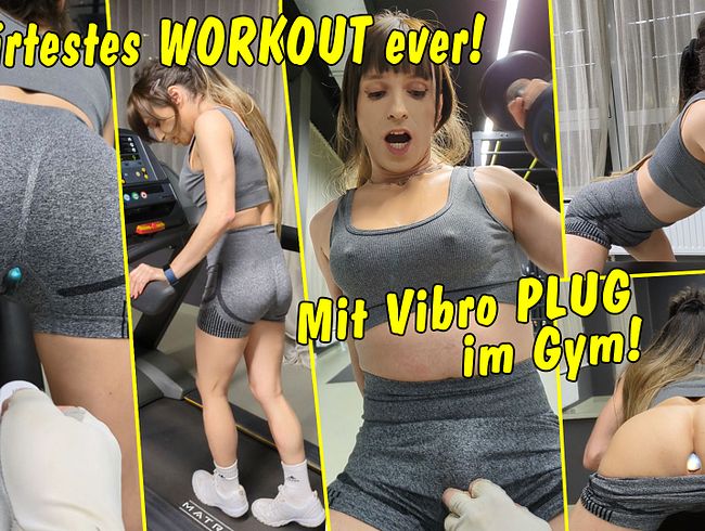 Härtestes Workout ever! Mit Vibro Plug im Arsch im Fitnessstudio!