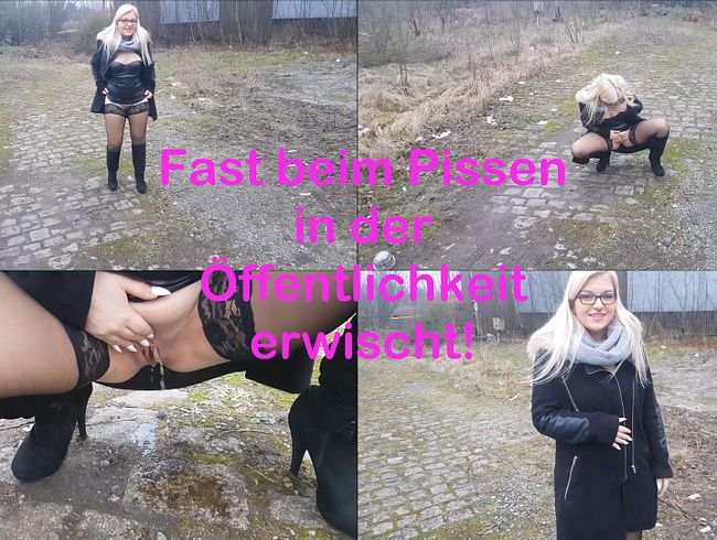 Fast beim Pissen in der Öffentlichkeit erwischt!
