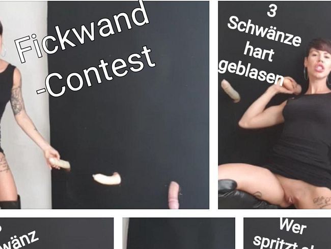 Das erste mal mit 3 Schwänzen,Fickwand-Contest wer spritzt zuerst