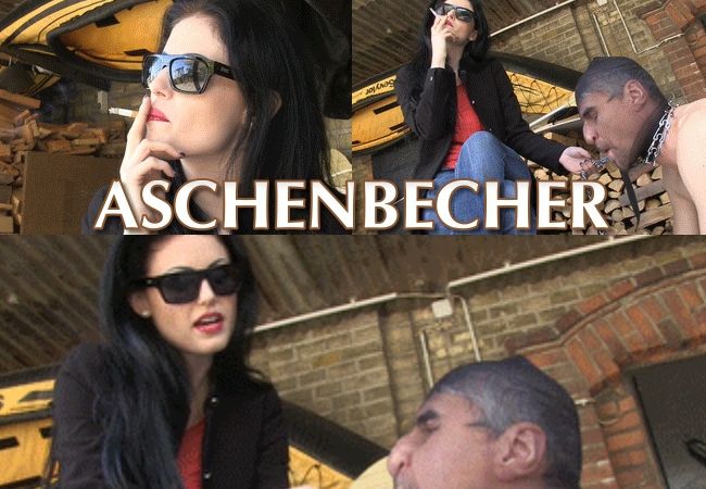 Arbeitssklave als lebender Aschenbecher benutzt