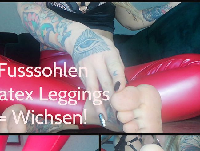 Fuß + Latex Leggings = Wichsen!